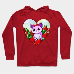 Kitty in a Strawberry Patch Hoodie